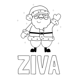 Online izdelana pobarvanka - Pobarvanka imena ŽIVA in pobarvanka božička