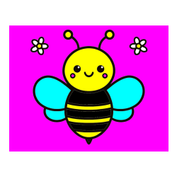 Pobarvana pobarvanka - Otroška pobarvanka čebele