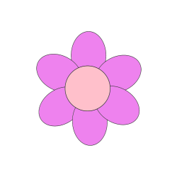 Pobarvana pobarvanka - Otroška pobarvanka cveta