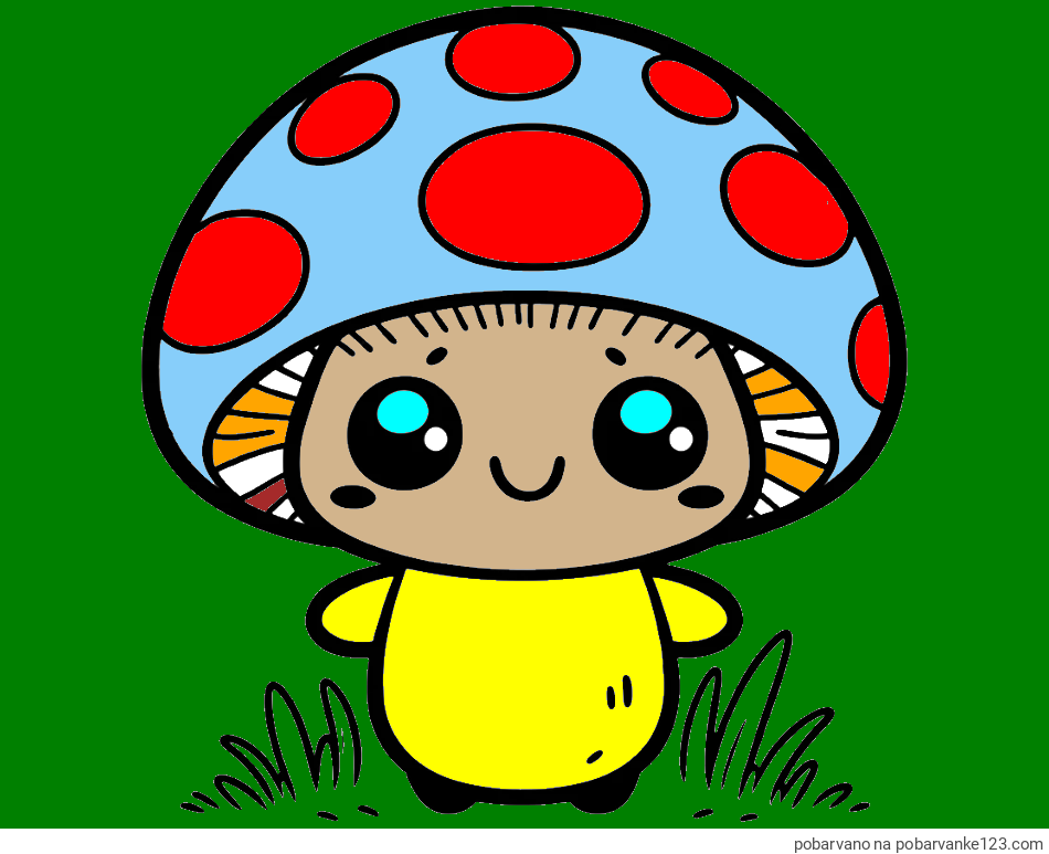 POBARVANA POBARVANKA - Otroška pobarvanka gobe
