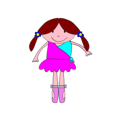 Pobarvana pobarvanka - Otroška pobarvanka nasmejane baletke