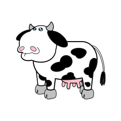 Pobarvana pobarvanka - Otroška pobarvanka smešne krave