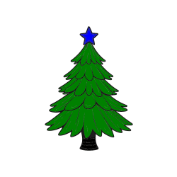 Pobarvana pobarvanka - Pobarvanka božične smreke z zvezdo