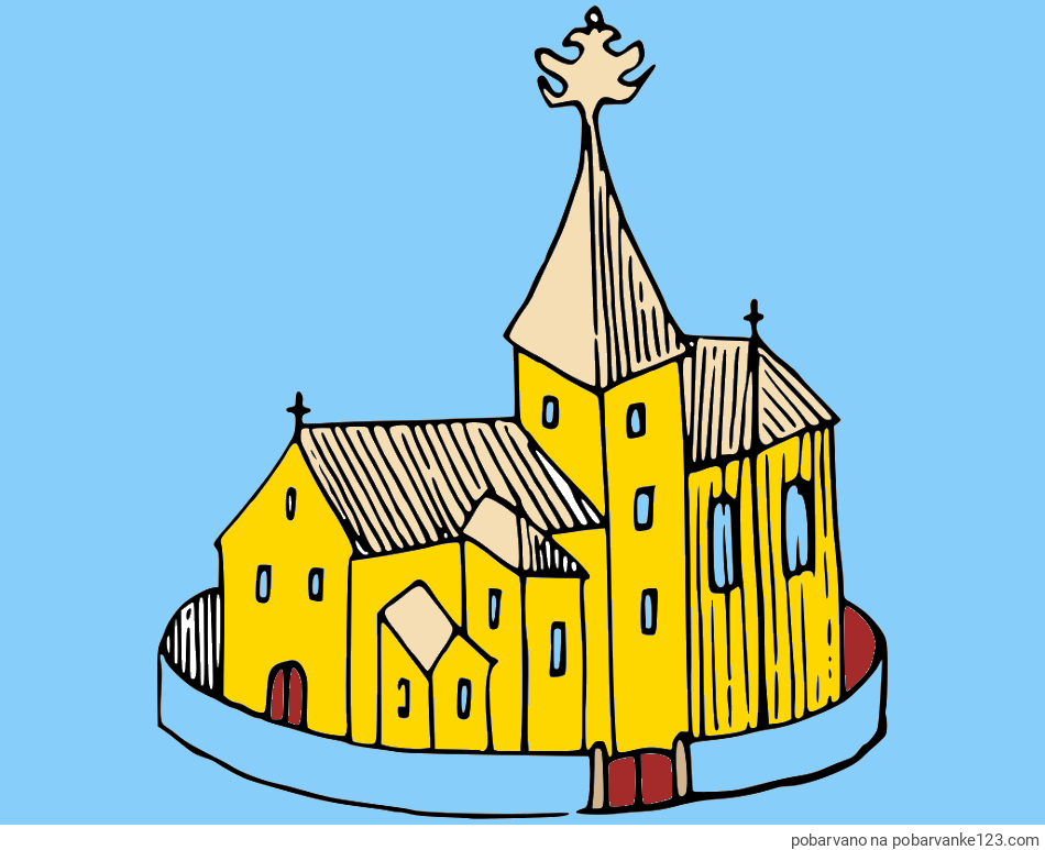 POBARVANA POBARVANKA - Pobarvanka cerkve obdane z obzidjem