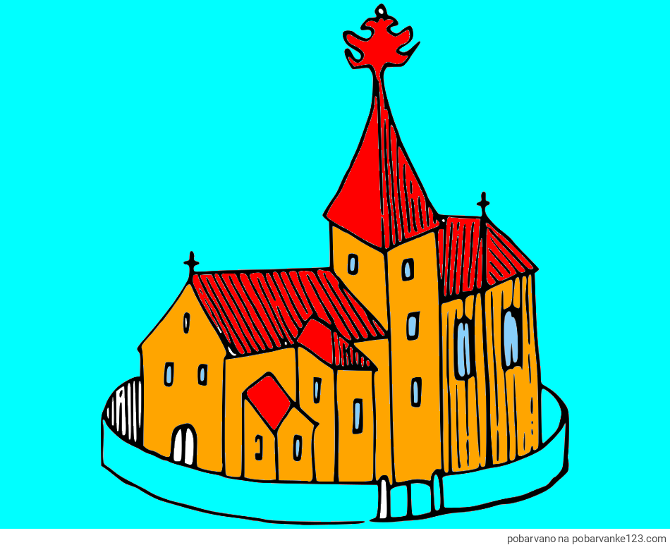 POBARVANA POBARVANKA - Pobarvanka cerkve obdane z obzidjem