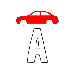 Pobarvana pobarvanka - Pobarvanka črke A