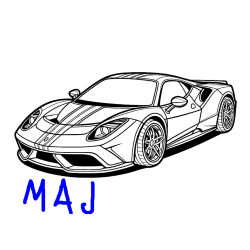 Pobarvana pobarvanka - Pobarvanka čudovitega športnega avtomobila