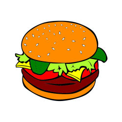 Pobarvana pobarvanka - Pobarvanka hamburgerja