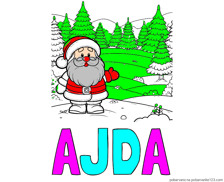 POBARVANA POBARVANKA - Pobarvanka imena AJDA in pobarvanka Božička v naravi