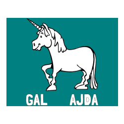 Pobarvana pobarvanka - Pobarvanka imena GAL       AJDA in pobarvanka veselega samoroga