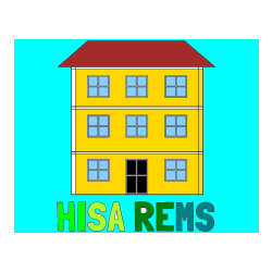 Pobarvana pobarvanka - Pobarvanka imena HIŠA REMS in pobarvanka stare dvonadstropne hiše