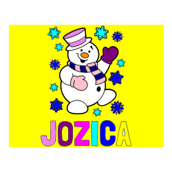 Pobarvana pobarvanka - Pobarvanka imena JOŽICA in pobarvanka veselega snežaka