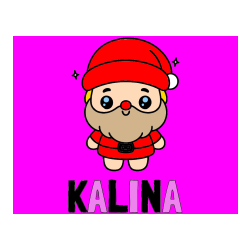 Pobarvana pobarvanka - Pobarvanka imena KALINA in enostavna otroška pobarvanka Božička