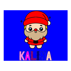 Pobarvana pobarvanka - Pobarvanka imena KALINA in enostavna otroška pobarvanka Božička