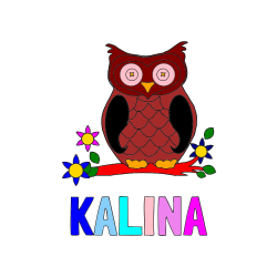 Pobarvana pobarvanka - Pobarvanka imena KALINA in pobarvanka sove