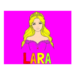 Pobarvana pobarvanka - Pobarvanka imena LARA in pobarvanka realistične princese