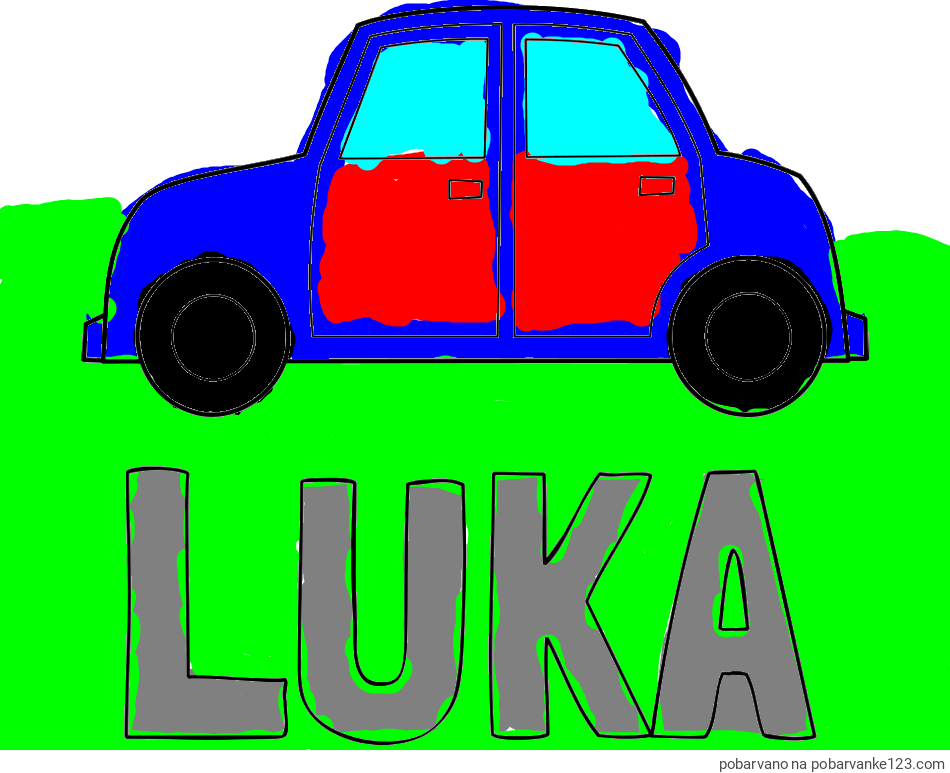 POBARVANA POBARVANKA - Pobarvanka imena LUKA in pobarvanka avta