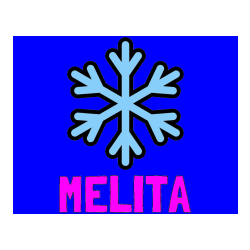 Pobarvana pobarvanka - Pobarvanka imena MELITA in pobarvanka enostavne snežinke