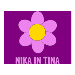 Pobarvana pobarvanka - Pobarvanka imena NIKA IN TINA in otroška pobarvanka cveta