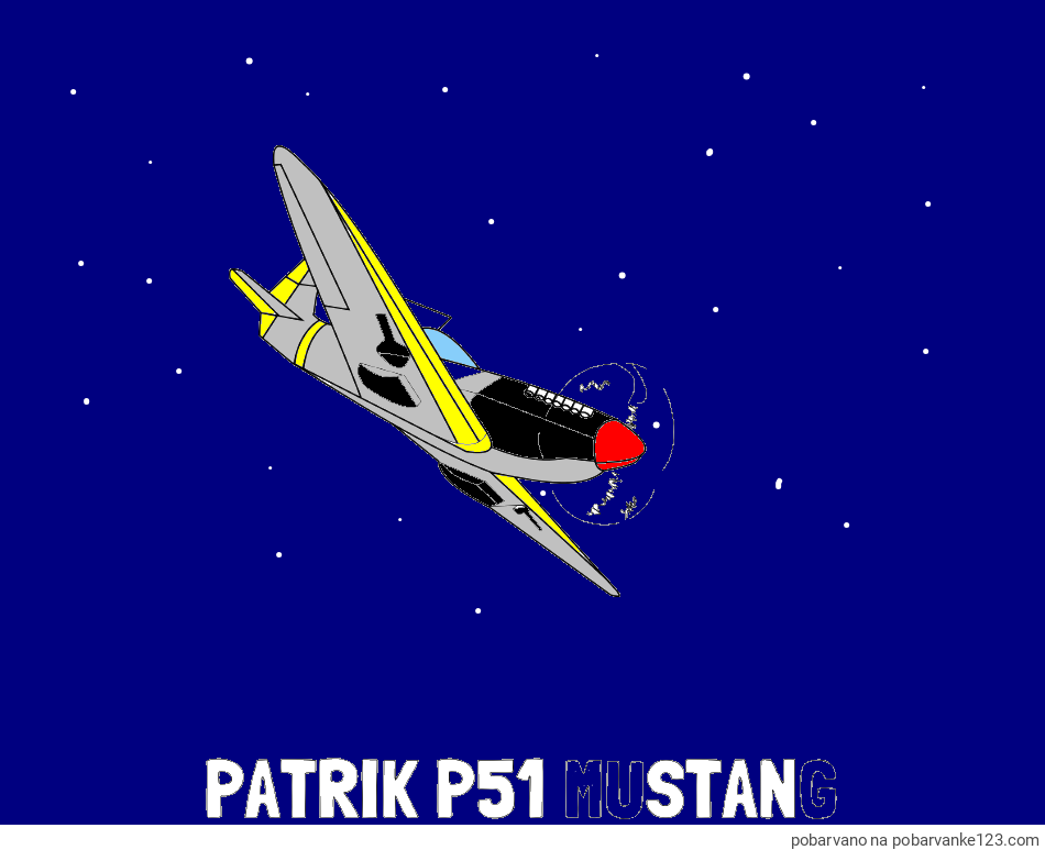 POBARVANA POBARVANKA - Pobarvanka imena PATRIK P51 MUSTANG in pobarvanka lovca