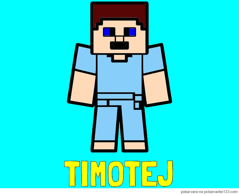 POBARVANA POBARVANKA - Pobarvanka imena TIMOTEJ in pobarvanka Minecraft figurice