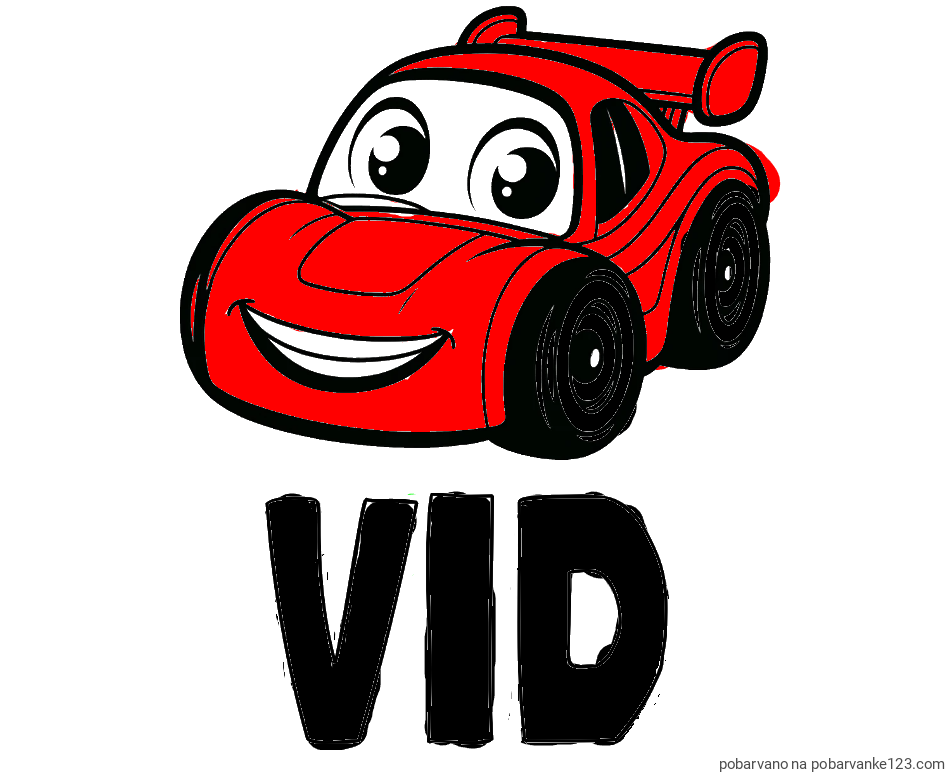 POBARVANA POBARVANKA - Pobarvanka imena VID in pobarvanka otroškega avtomobila