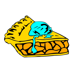 Pobarvana pobarvanka - Pobarvanka jabolčne pite s kepico sladoleda