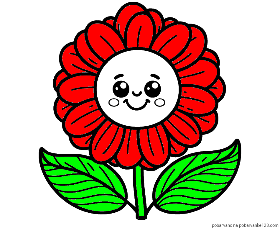 POBARVANA POBARVANKA - Pobarvanka ljubke in nasmejane rože