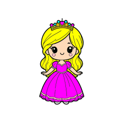 Pobarvana pobarvanka - Pobarvanka ljubke princeske