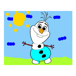 Pobarvana pobarvanka - Pobarvanka prisrčnega snežaka Olaf