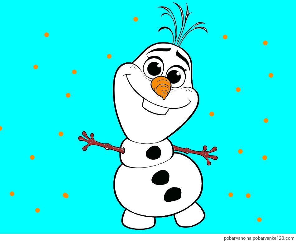 POBARVANA POBARVANKA - Pobarvanka prisrčnega snežaka Olaf