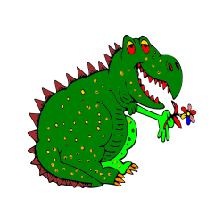 Pobarvana pobarvanka - Pobarvanka veselega dinozavra