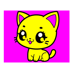 Pobarvana pobarvanka - Pobarvnaka ljubke muce v anime slogu