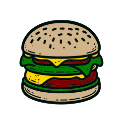 Pobarvana pobarvanka - Preprosta pobarvanka hamburgerja