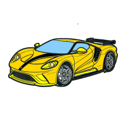 Pobarvana pobarvanka - Športni avtomobil