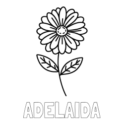 Online izdelana pobarvanka - Pobarvanka imena ADELAIDA in pobarvanka rožice