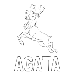 Online izdelana pobarvanka - Pobarvanka imena AGATA in pobarvanka jelenčka Rudolfa