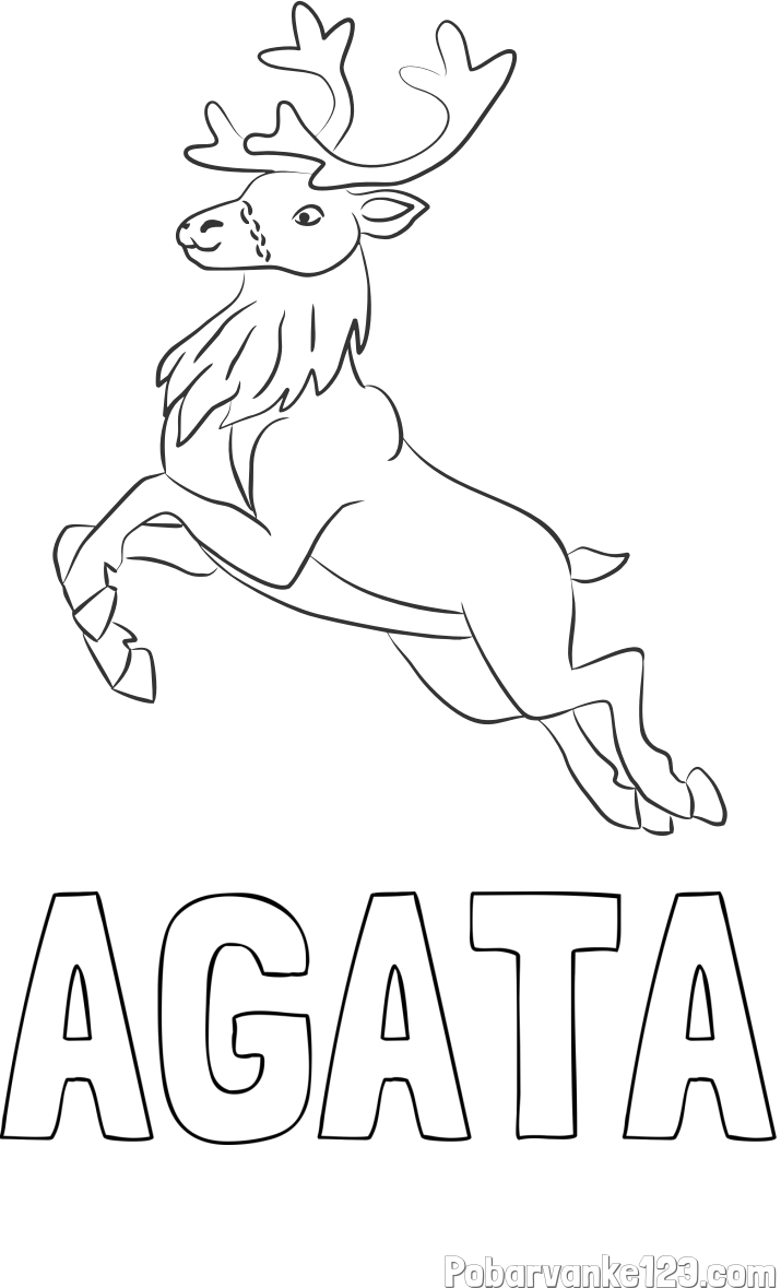 Pobarvanka imena AGATA in pobarvanka jelenčka Rudolfa