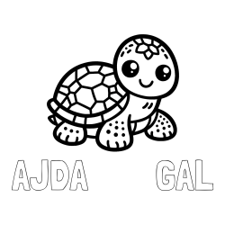 Pobarvanka imena AJDA        GAL in otroška pobarvanka želve