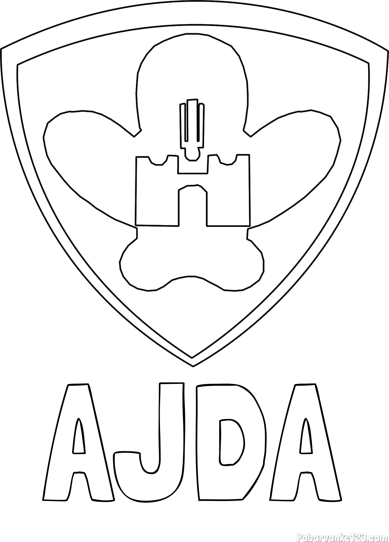 Pobarvanka imena AJDA in pobarvanka NK Maribor (grb)