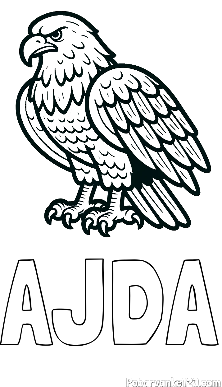 Pobarvanka imena AJDA in pobarvanka orla