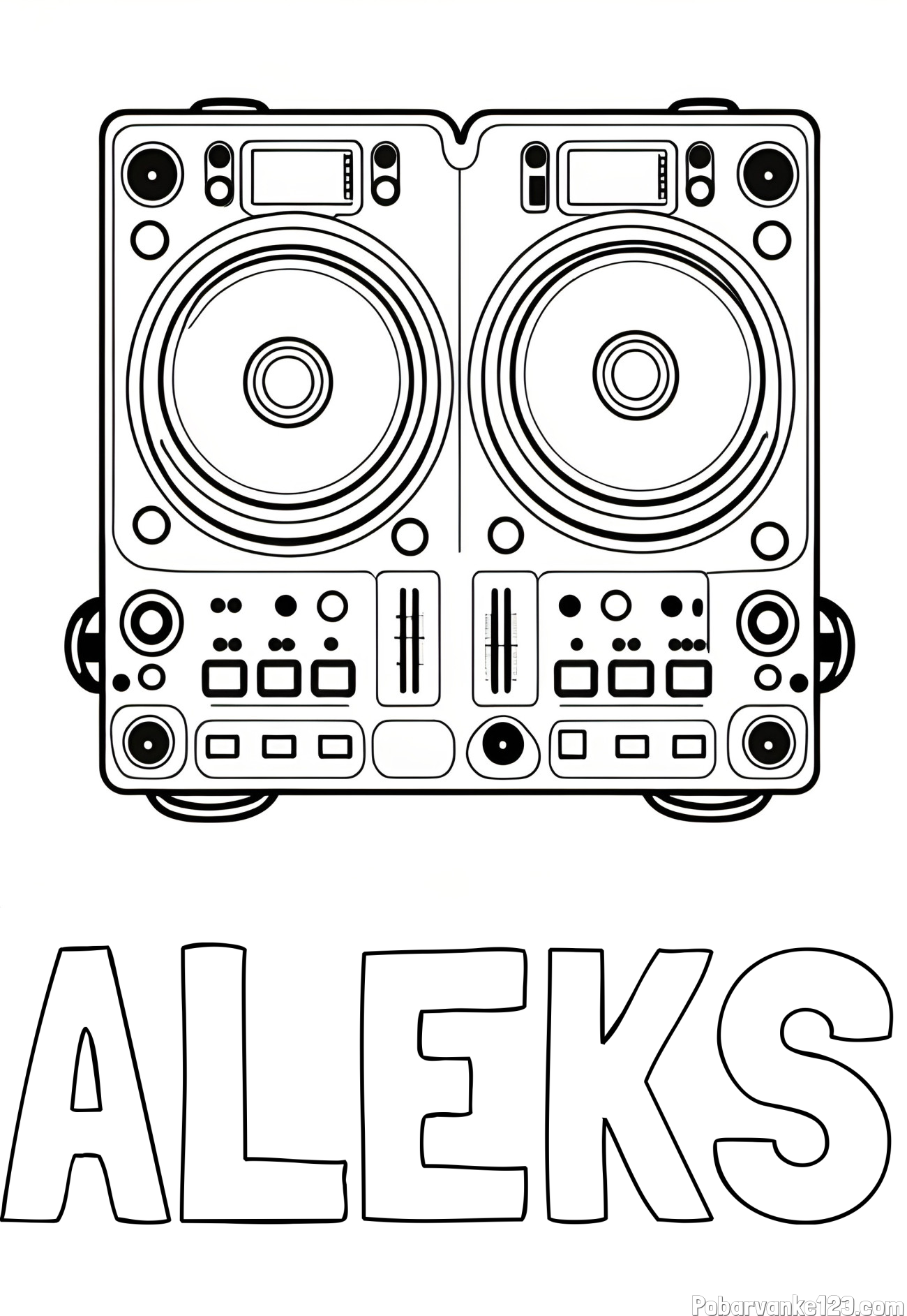 Pobarvanka imena ALEKS in pobarvanka DJ MIXER