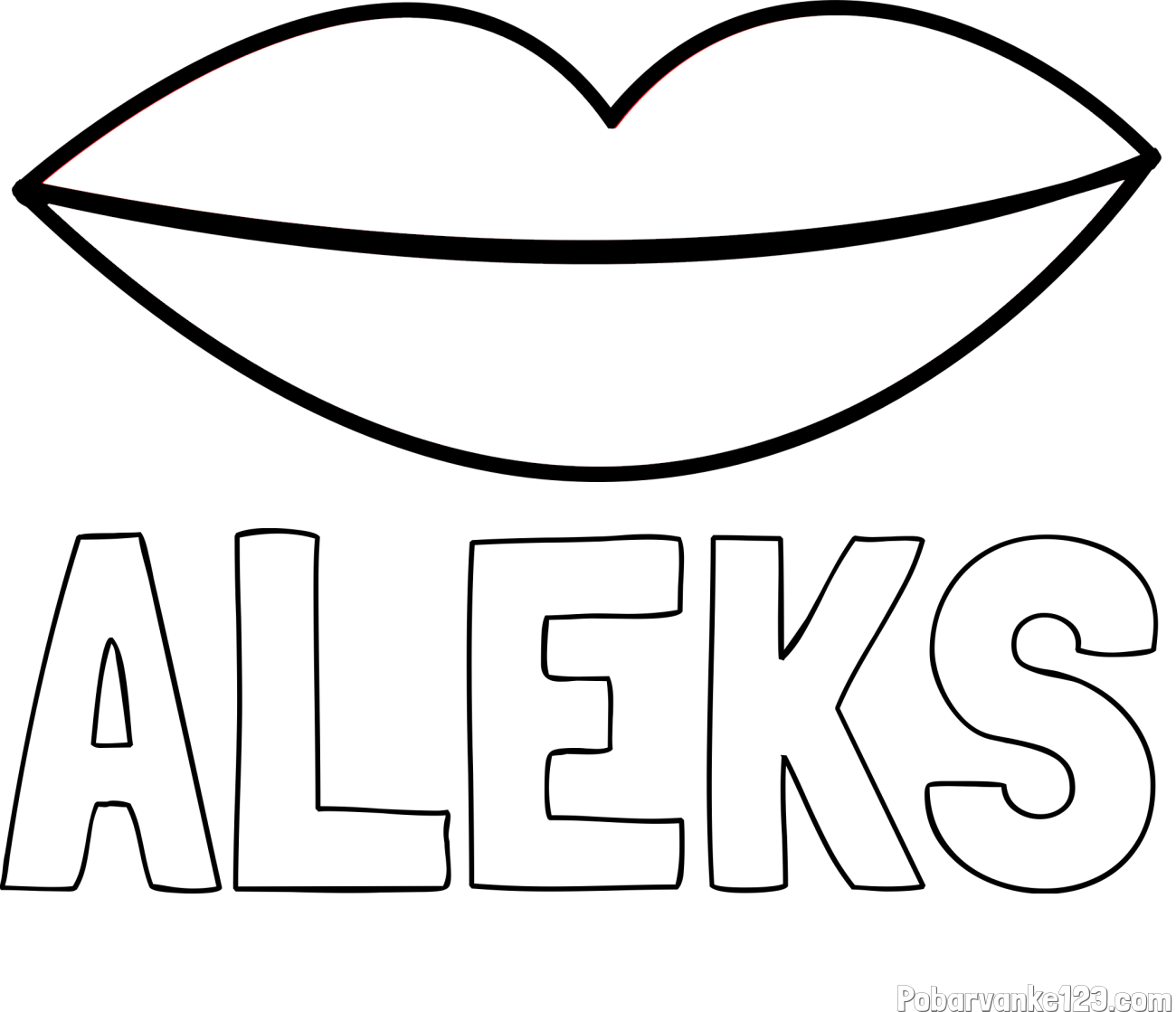 Pobarvanka imena ALEKS in pobarvanka ustnice