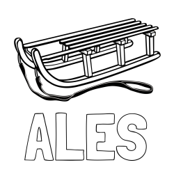 Online izdelana pobarvanka - Pobarvanka imena ALEŠ in pobarvanka sani