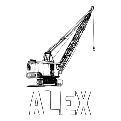 Online izdelana pobarvanka - Pobarvanka imena ALEX in pobarvanka žerjava