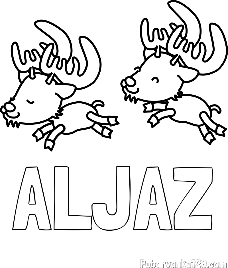 Pobarvanka imena ALJAŽ in jelenčka