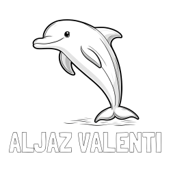 Online izdelana pobarvanka - Pobarvanka imena ALJAŽ VALENTI in pobarvanka delfina