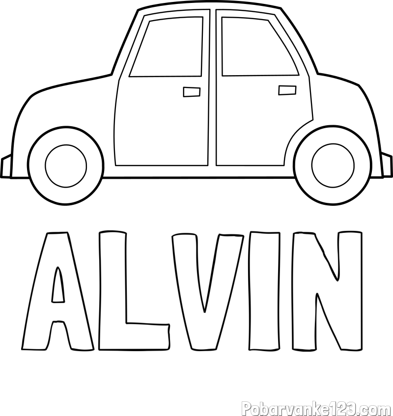 Pobarvanka imena ALVIN in pobarvanka avta