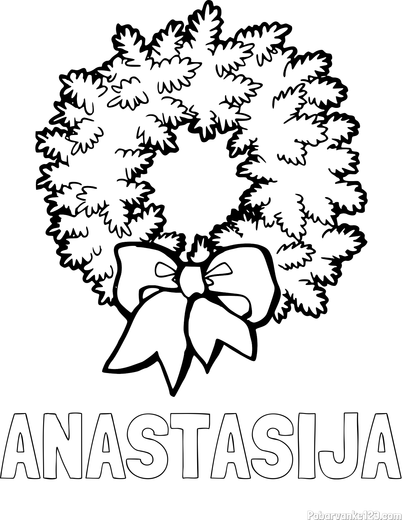 Pobarvanka imena ANASTASIJA in adventni venček