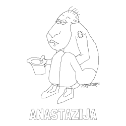 Online izdelana pobarvanka - Pobarvanka imena ANASTAZIJA in pobarvanka brezdomca
